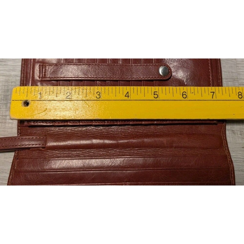 Hobo Leather Danette Continental Wallet Wristlet Glazed Red - Picture 10 of 12